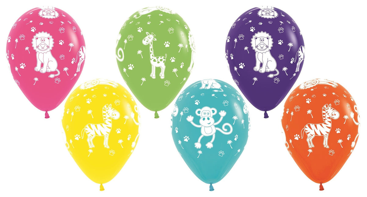 Globos Animales de la Selva Fashion Mix 30cm 25pcs