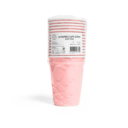 Vasos Rosas Papel 210ml 14uds