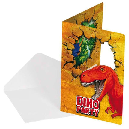 Invitaciones Dinosaurio 6pcs