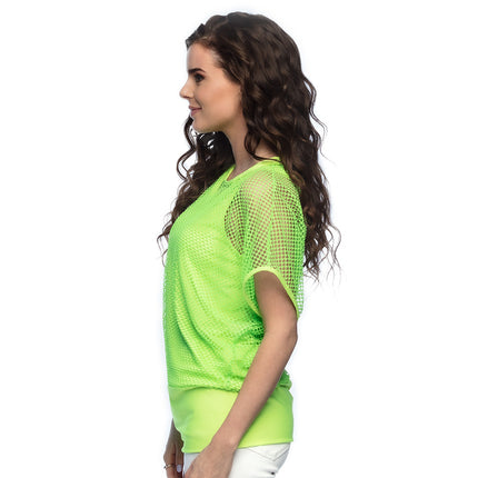 Camisa de rejilla Verde Señoras M/L