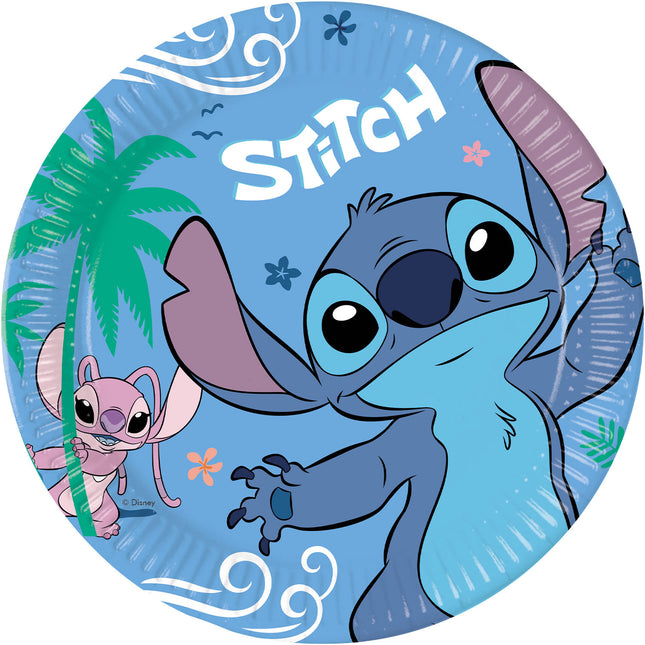 Stitch Platos Papel 23cm 8pcs