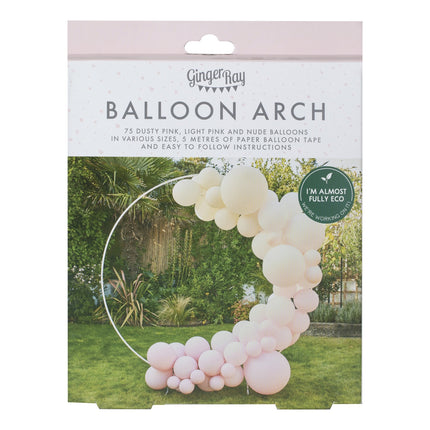 Set DIY Arco de Globo Rosa Blanco Crema