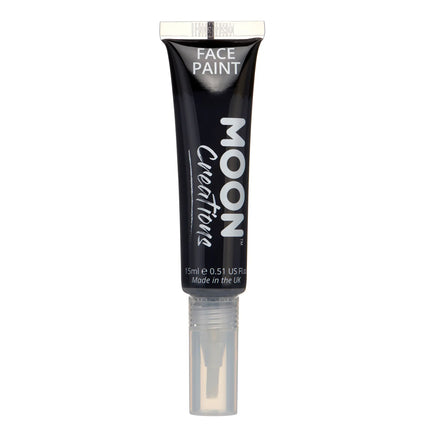 Moon Creations Pintura facial con pincel aplicador Negro 15ml