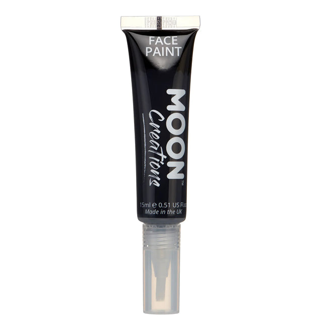 Moon Creations Pintura facial con pincel aplicador Negro 15ml