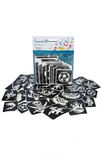 Plantilla Tatuaje Negro Niños 24pcs