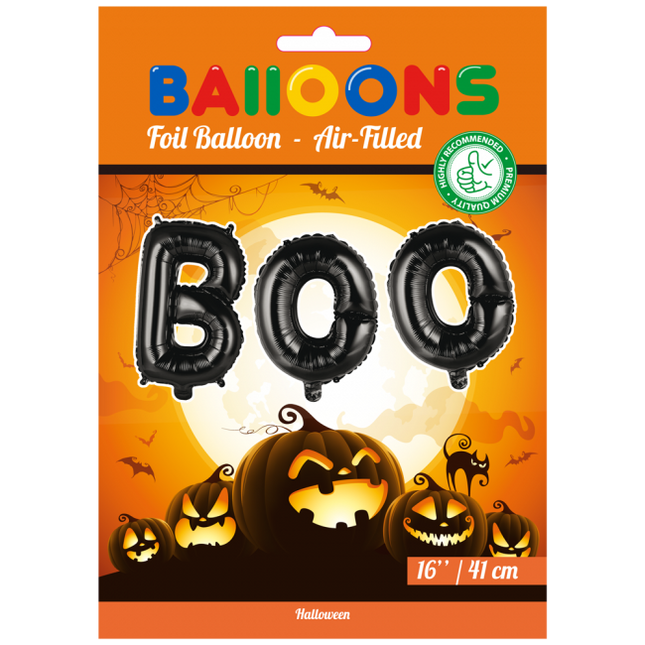 Globos Letra Set Boo Negro 41cm