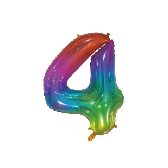 Globo de foil Figura 4 Arco Iris Transparente 66cm