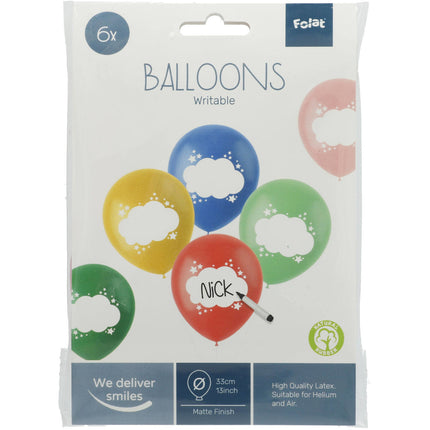 Globos Escribibles de Colores 33cm 6pcs