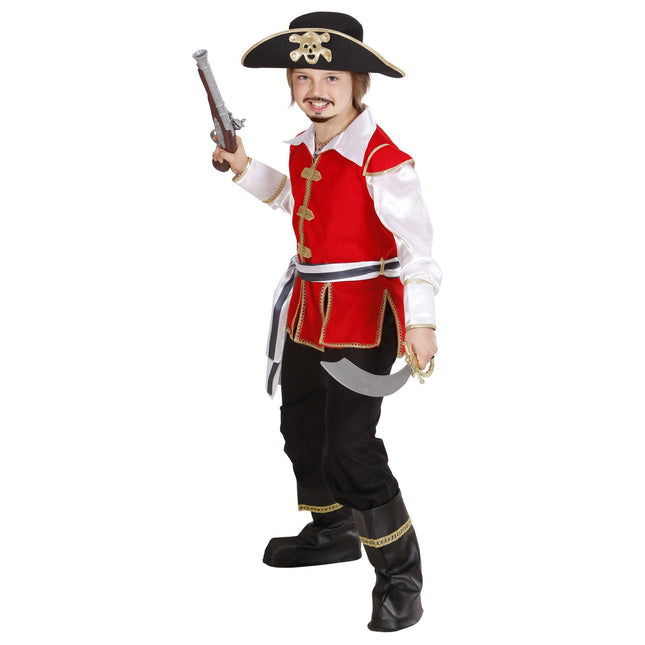 Traje Pirata Blanco Negro Niño