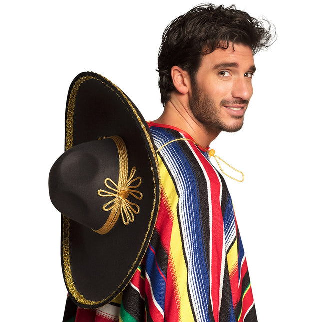 Sombrero Negro Carlos 55cm