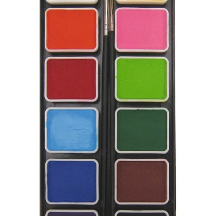 PXP Paleta Colores Regulares 12 X 6gr Con 2 Pinceles Tamaño 2