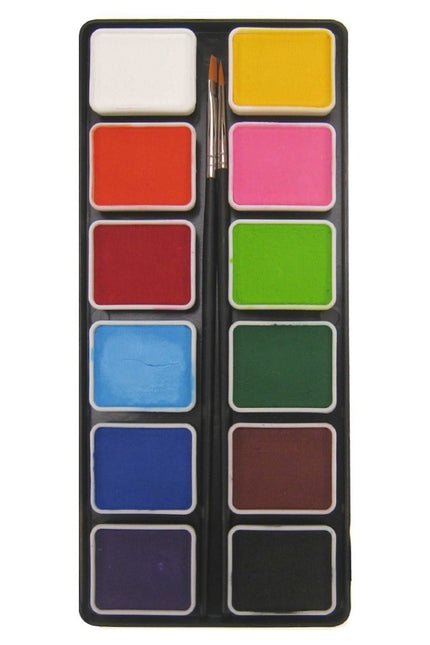 PXP Paleta Colores Regulares 12 X 6gr Con 2 Pinceles Tamaño 2