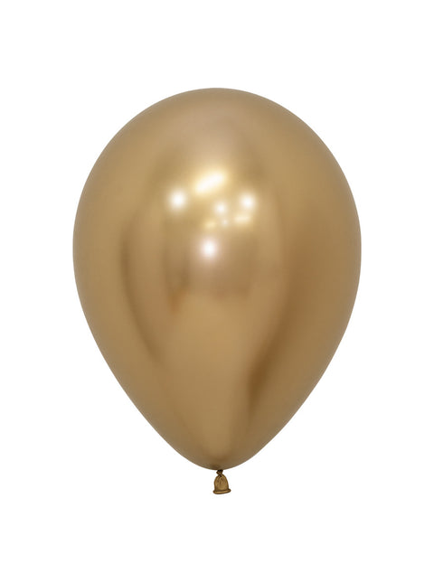 Globos Reflex Oro 23cm 80pcs