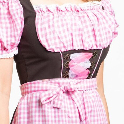 Vestido Dirndl Oktoberfest Rosa Marrón