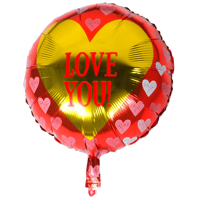 Globo de Helio Corazón Love You Oro 45cm vacio