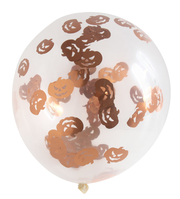 Halloween Confetti Globos Calabaza 30cm 4pcs