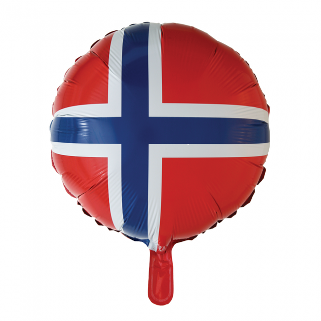 Globo de Helio Bandera Noruega 45cm vacío