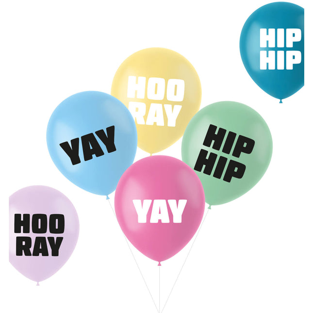 Globos Hip Hip Hooray 33cm 6pcs