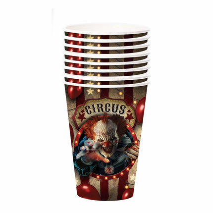 Vasos de Halloween Payaso 355ml 6pcs