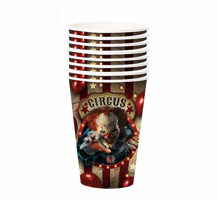 Vasos de Halloween Payaso 355ml 6pcs