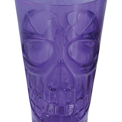 Calavera de cristal morada de Halloween 15cm