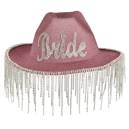 Sombrero de novia rosa