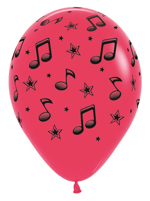 Globos Notas Musicales 30cm 25pcs