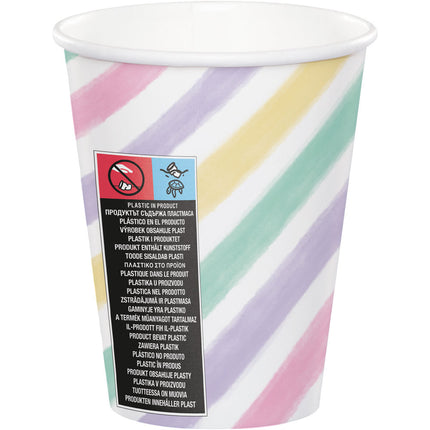 Vasos Unicornio Papel 256ml 8pcs