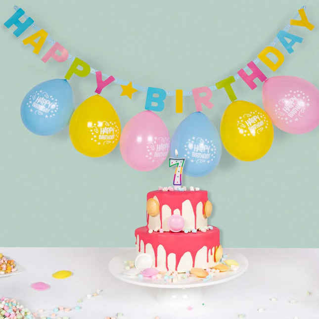 Guirnalda de letras de feliz cumpleaños de colores 1,5 m
