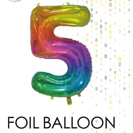 Globo foil Figura 5 Arco Iris Transparente 66cm