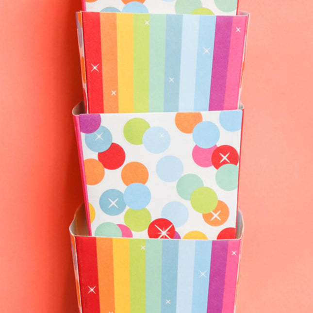 Feliz Cumpleaños Cajas de Caramelos Arco Iris Confetti 5pcs