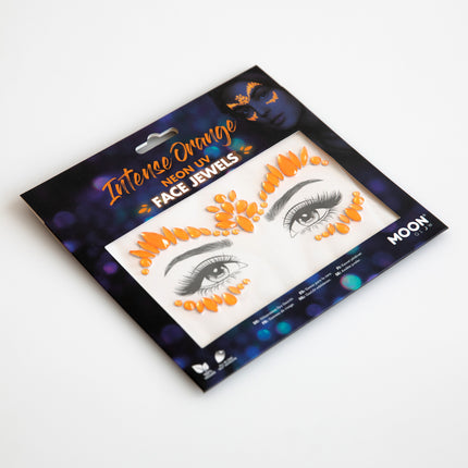 Brillo de Luna Joyas Faciales UV Neón Naranja Intenso