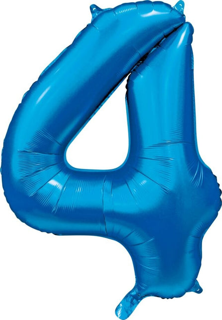 Globo Figura Azul 4 Años Brillo 86cm