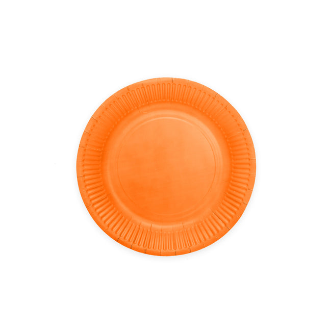 Platos Naranja Papel 18cm 20ud