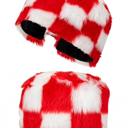 Gorro de piel Rojo Blanco Bloqueado