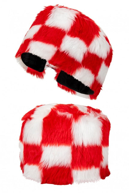 Gorro de piel Rojo Blanco Bloqueado