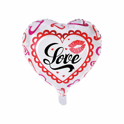 Globo de Helio Corazón Amor Beso 45cm vacío