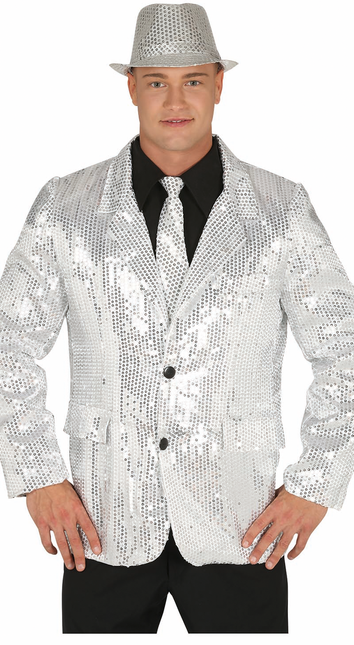 Blazer Plata Lentejuelas Hombre