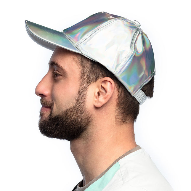 Gorra Holográfica Plata Ajustable 26cm