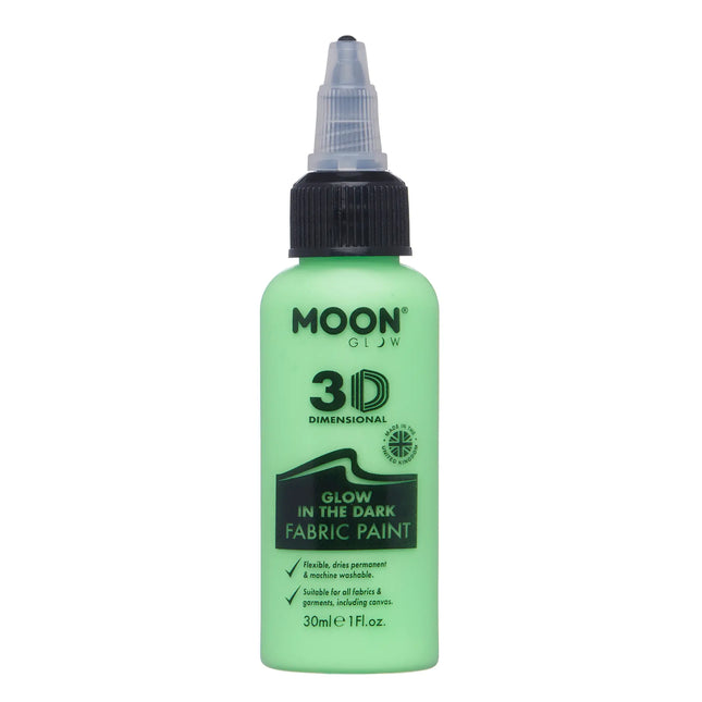 Moon Glow Pintura para Tela que Brilla en la Oscuridad Verde 30ml