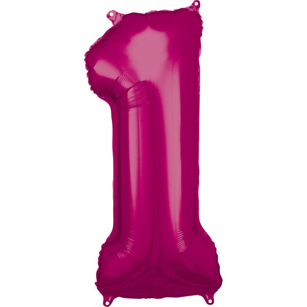 Globo Foil Figura 1 Fucsia 86cm vacio