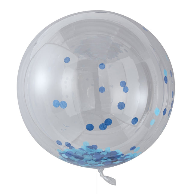 Globo Confeti Azul 91cm