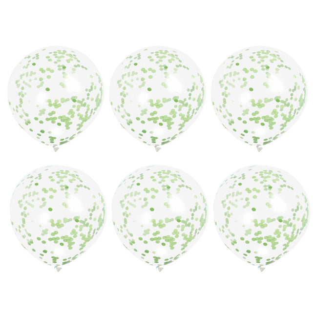 Globos Confertti Verde Lima 40cm 6pcs