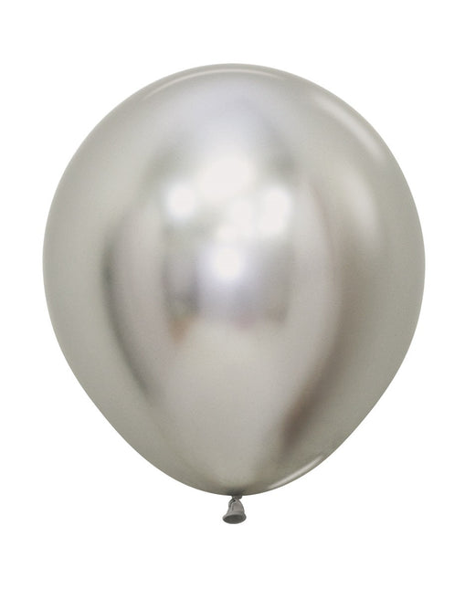 Globos Reflex Plata 45cm 6pcs