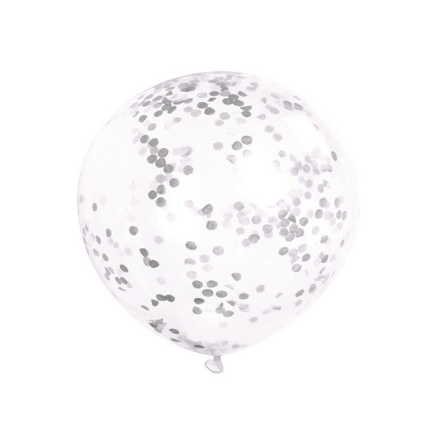 Globos Confeti Plata 30cm 6pcs