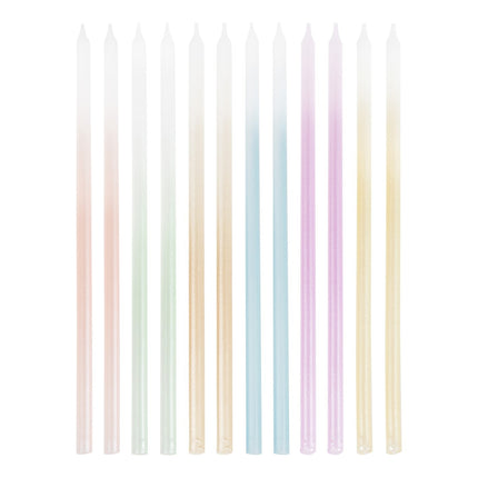 Velas de Colores Pastel 18cm 12uds.