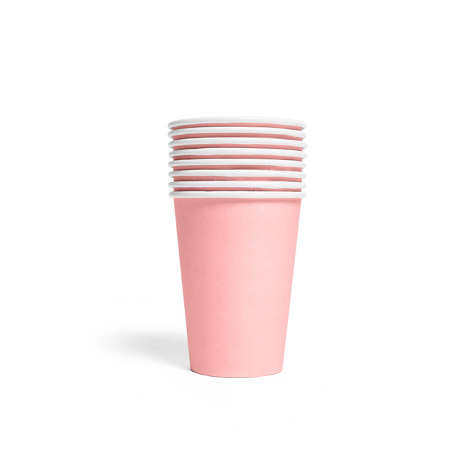 Vasos Rosas Papel 210ml 8ud