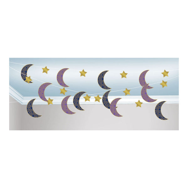 Decoración Colgante Luna Y Estrella 2,13m