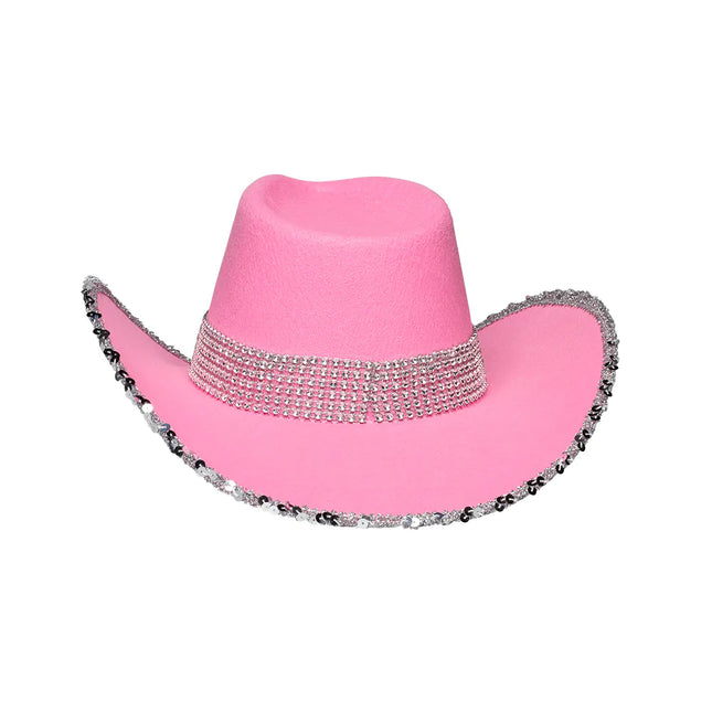 Sombrero Vaquero Rosa Purpurina