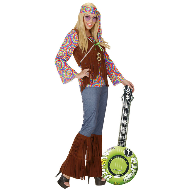 Hippie 60S Banjo Falso Hinchable Verde 1m